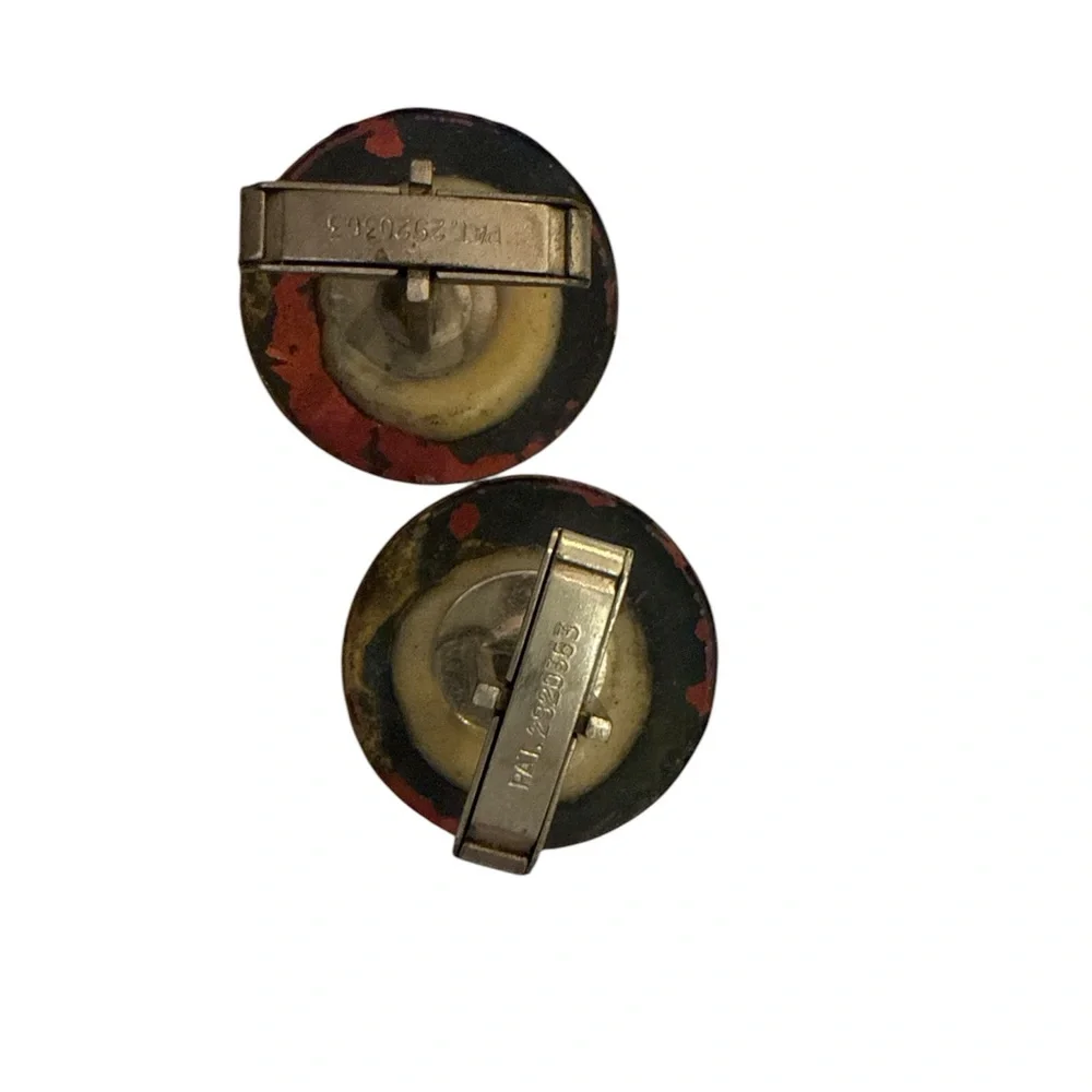 Vintage Artisan made Round cufflinks with Abstract Design. One of a kind